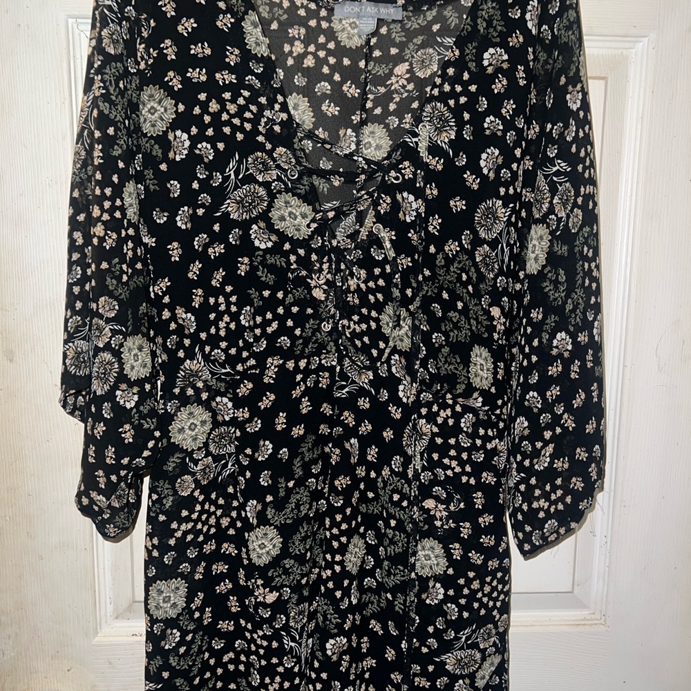 Floral Black Romper